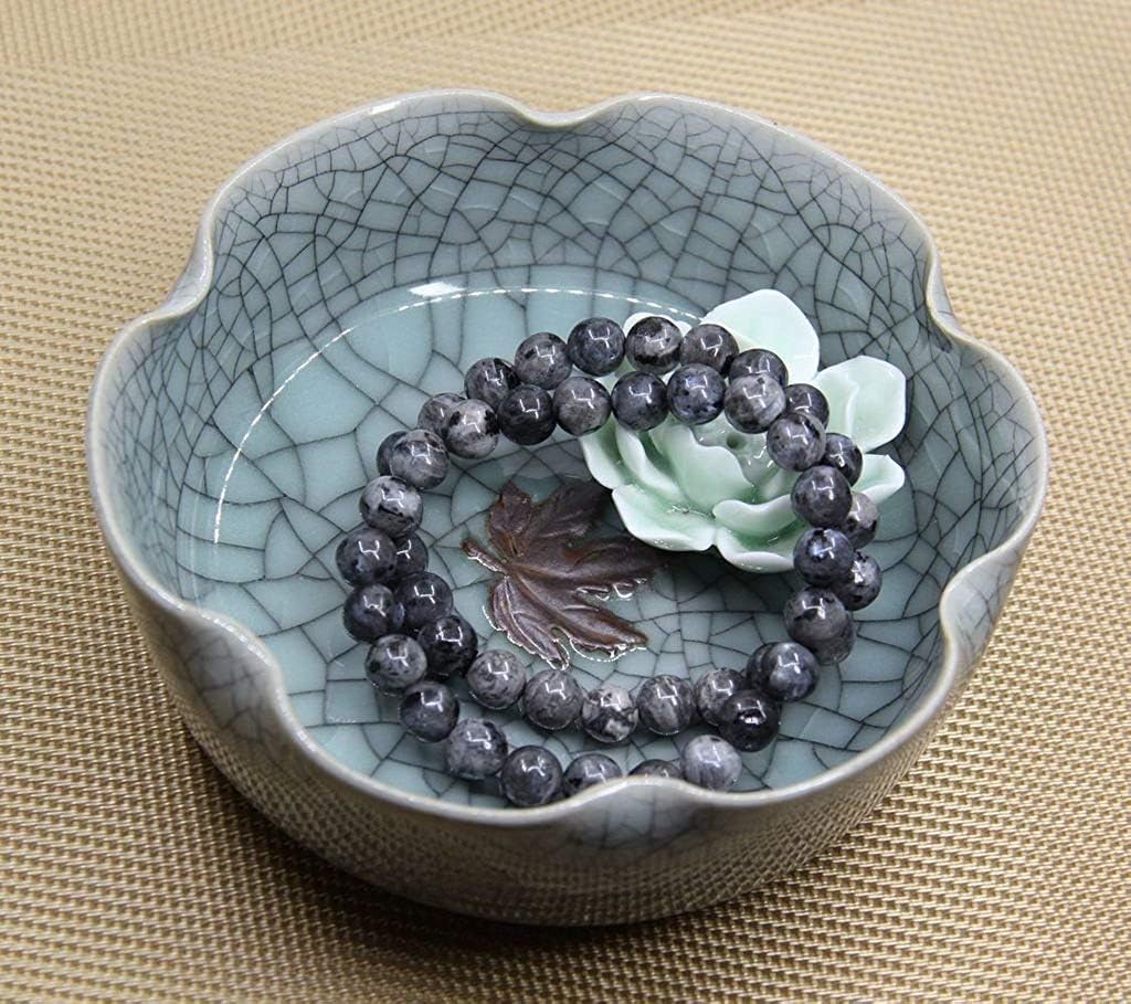 Larvikite Gem Semi Precious Gemstone 8mm Ball Beads Stretch Bracelet 7inch Unisex