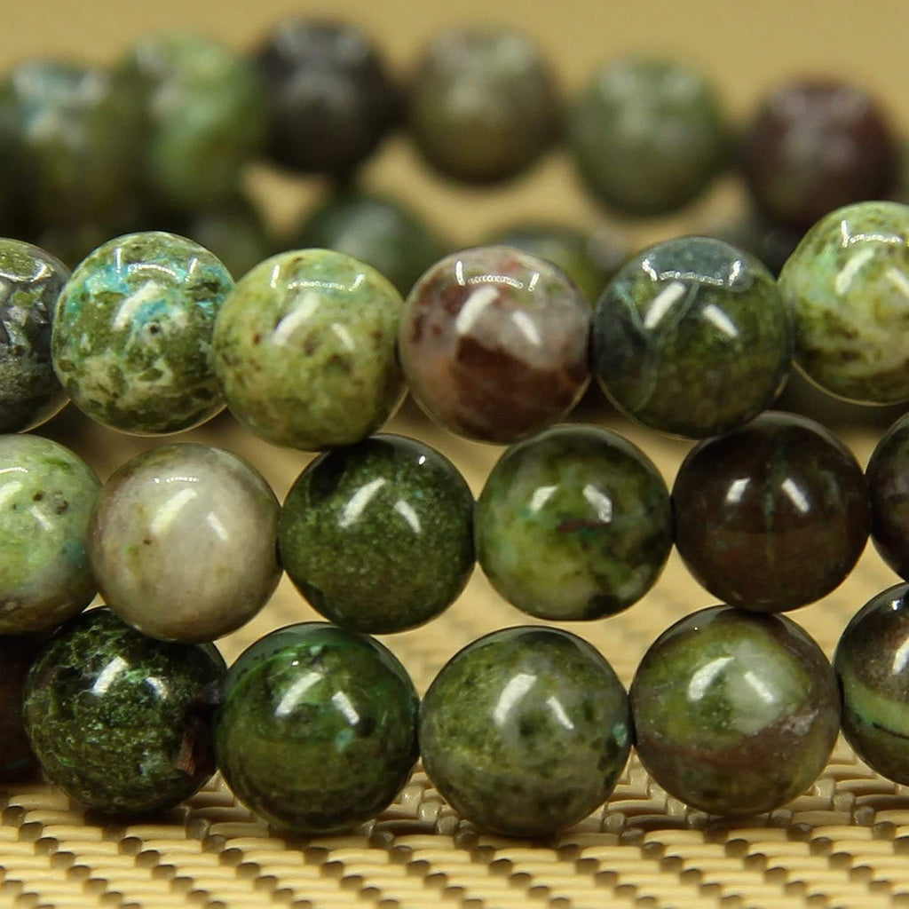 Angelstones Natural Cuprite Gemstone 6mm Round Beads Stretch Bracelet 7inch Unisex