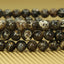 Natural Cowry Fossil Gemstone 6mm Round Beads Stretch Bracelet 6.5inch Unisex