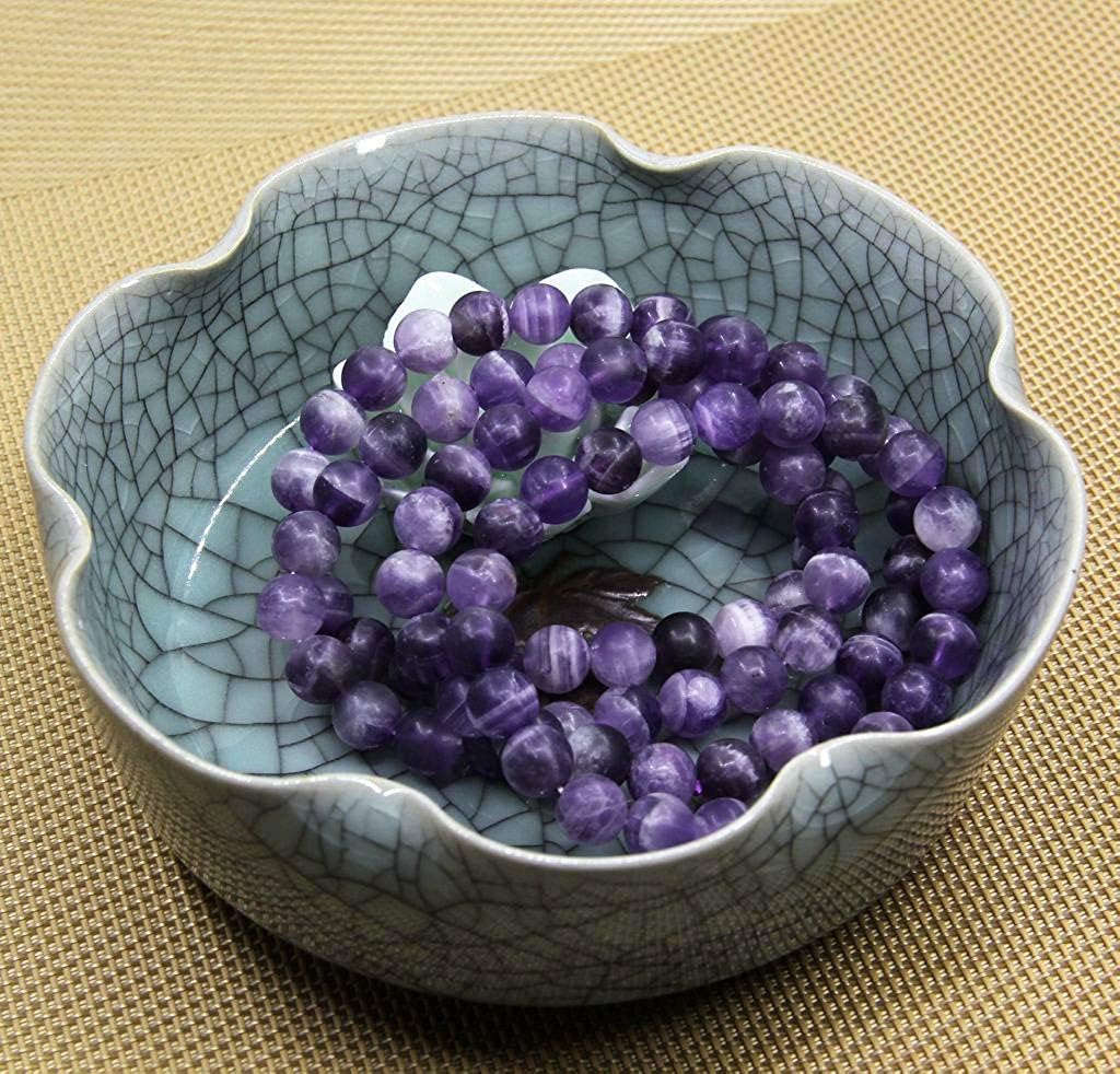 Matt African Amethyst Gem Semi Precious Gemstone 8mm Ball Beads Stretch Bracelet 7inch Unisex