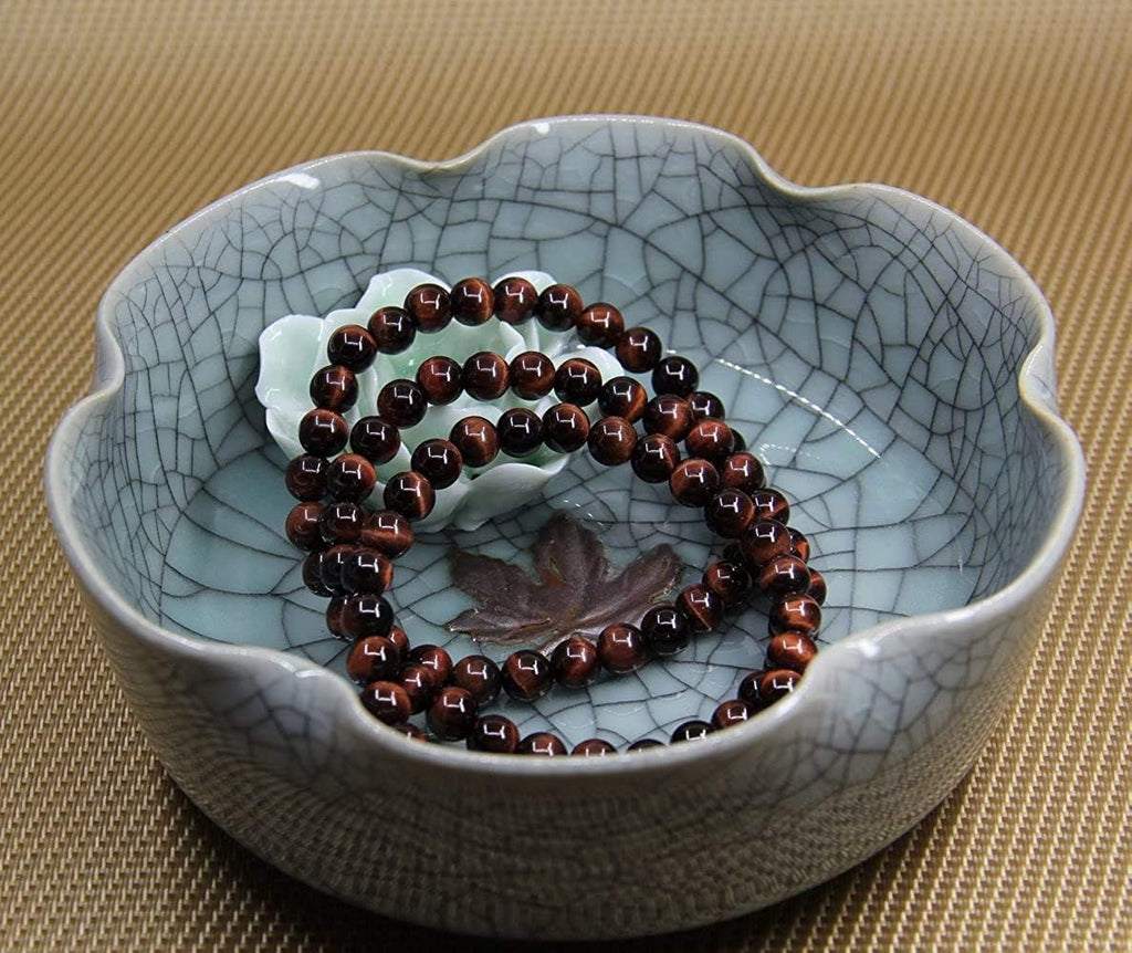 Natural AA Red Tiger Eye Gemstone 6mm Round Beads Stretch Bracelet 7inch Unisex