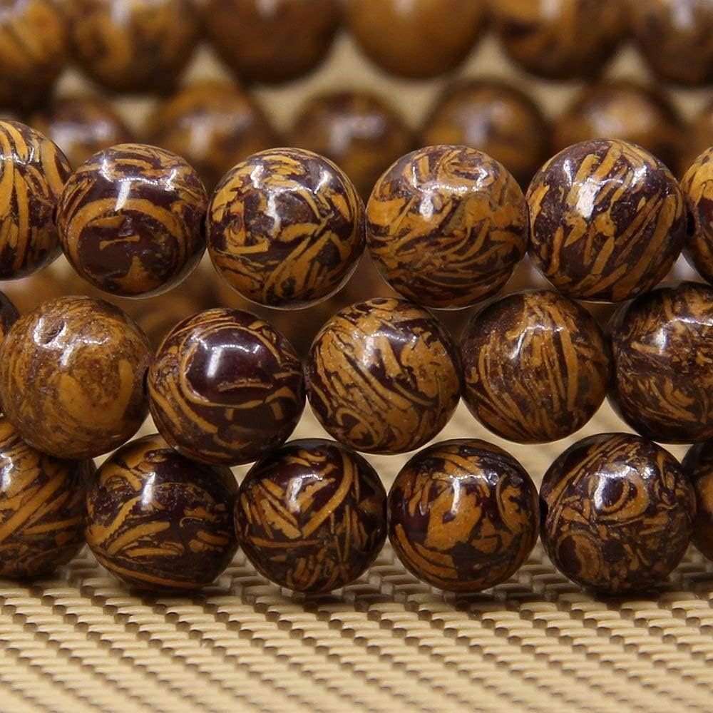 Natural Tiger Skin Jasper Gemstone 8mm Round Beads Stretch Bracelet 7inch Unisex