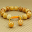 Angelstones Handmade Gemstone 10mm Multicolor Yellow Jade Round Beads Adjustable Braided Macrame Tassels Chakra Reiki Bracelets 7-9 inch Unisex