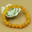 Natural Yellow Agate Gemstone 8mm Round Beads Stretch Bracelet 7inch Unisex
