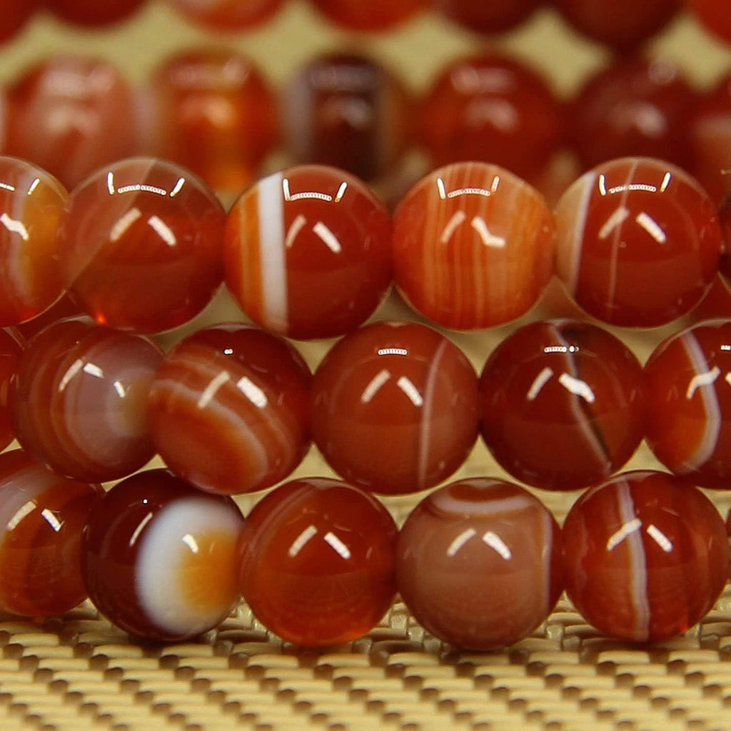 Natural Dream Red Agate Gemstone 6mm Round Beads Stretch Bracelet 7inch Unisex