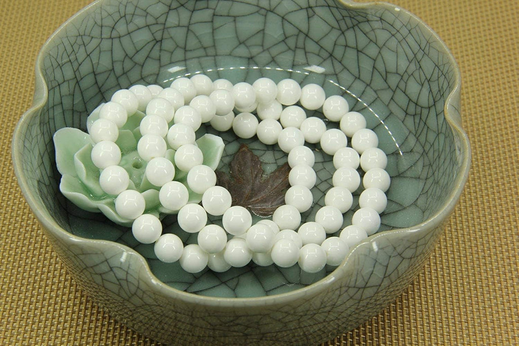 Natural Tridacna shell Gemstone 8mm Round Beads Stretch Bracelet 7inch Unisex
