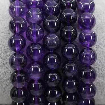 Natural A Grade Amethyst Crystals Real Gemstone 8mm Round Beads Stretch Bracelet 7inch Unisex