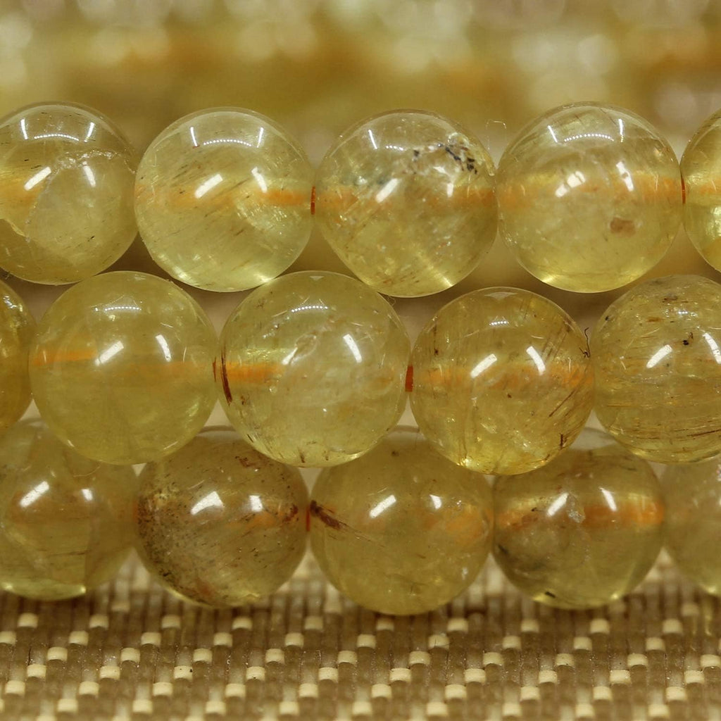 Natural Yellow Green Apatite Gemstone 6mm Round Beads Stretch Bracelet 7inch Unisex
