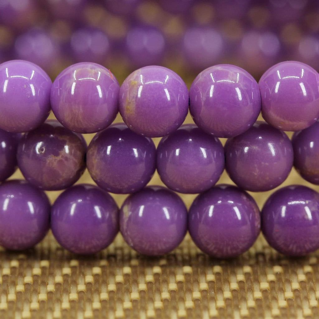 Angelstones Natural A Grade Lavendar Phosphosiderite Gemstone 6mm Round Beads Stretch Bracelet 7inch Unisex
