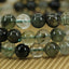 Natural Green Rutilated Quartz Gemstone 6mm Round Beads Stretch Bracelet 7inch Unisex