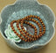 Natural Copper Coins Red Agate Gemstone 6mm Round Beads Stretch Bracelet 7inch Unisex