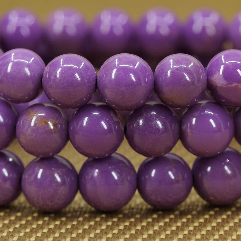 Natural A Grade Lavendar Phosphosiderite Gemstone 8mm Round Beads Stretch Bracelet 7inch Unisex