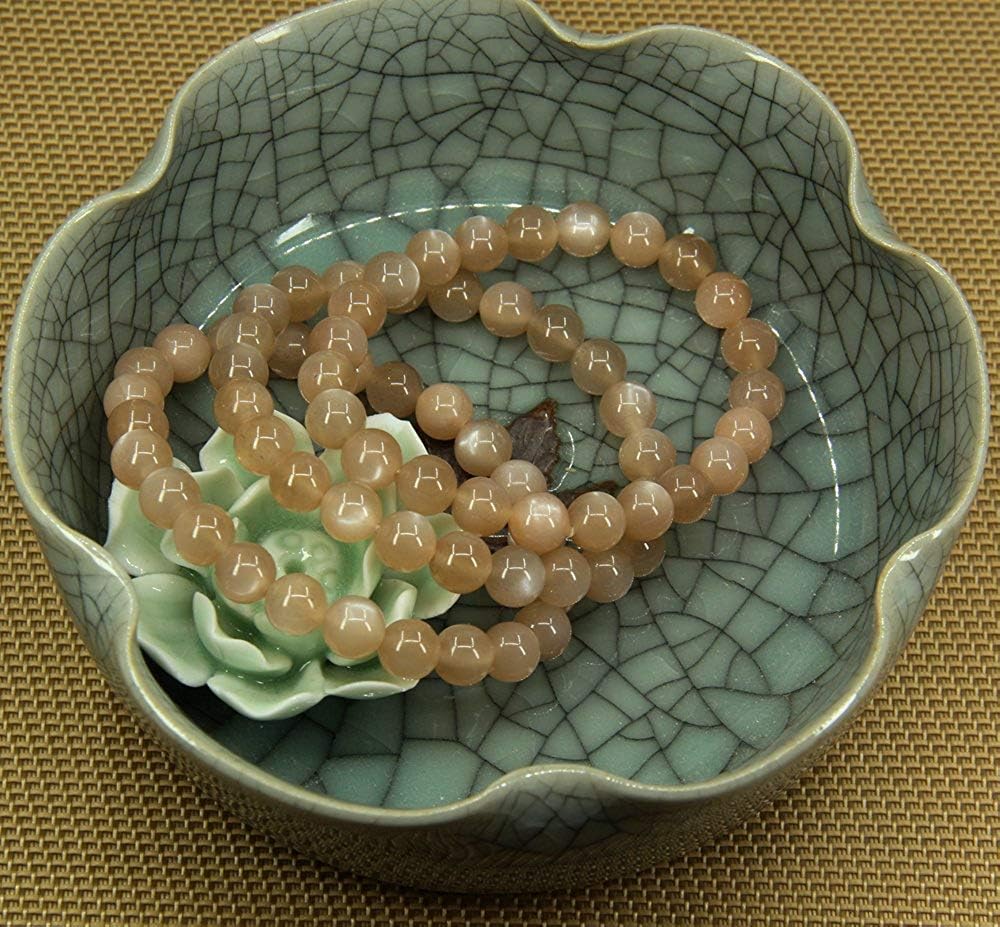 Angelstones Natural Red Sunstone 8mm Round Beads Stretch Bracelet 7inch Unisex