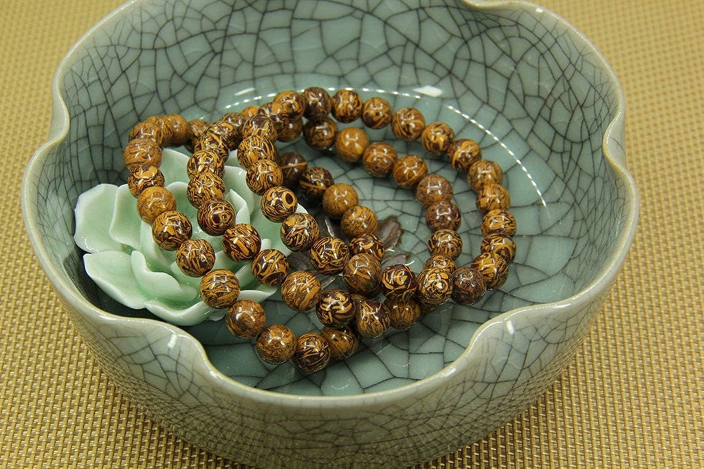 Natural Tiger Skin Jasper Gemstone 8mm Round Beads Stretch Bracelet 7inch Unisex