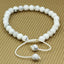 Angelstones Handmade Gemstone 6mm White Howlite Round Beads Adjustable Braided Macrame Tassels Chakra Reiki Bracelets 7-9 inch Unisex