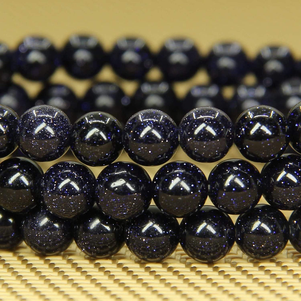 Synthetic Blue Sandstone Gemstone 6mm Round Beads Stretch Bracelet 7inch Unisex