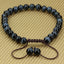 Natural A Grade Blue Tiger Eye Gemstone 6mm Round Beads Adjustable Braided Macrame Tassels Chakra Reiki Bracelets 7-9 inch Unisex
