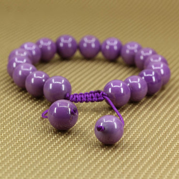 Angelstones Handmade Gemstone 10mm A Grade Lavendar Phosphosiderite Round Beads Adjustable Braided Macrame Tassels Chakra Reiki Bracelets 7-9 inch Unisex