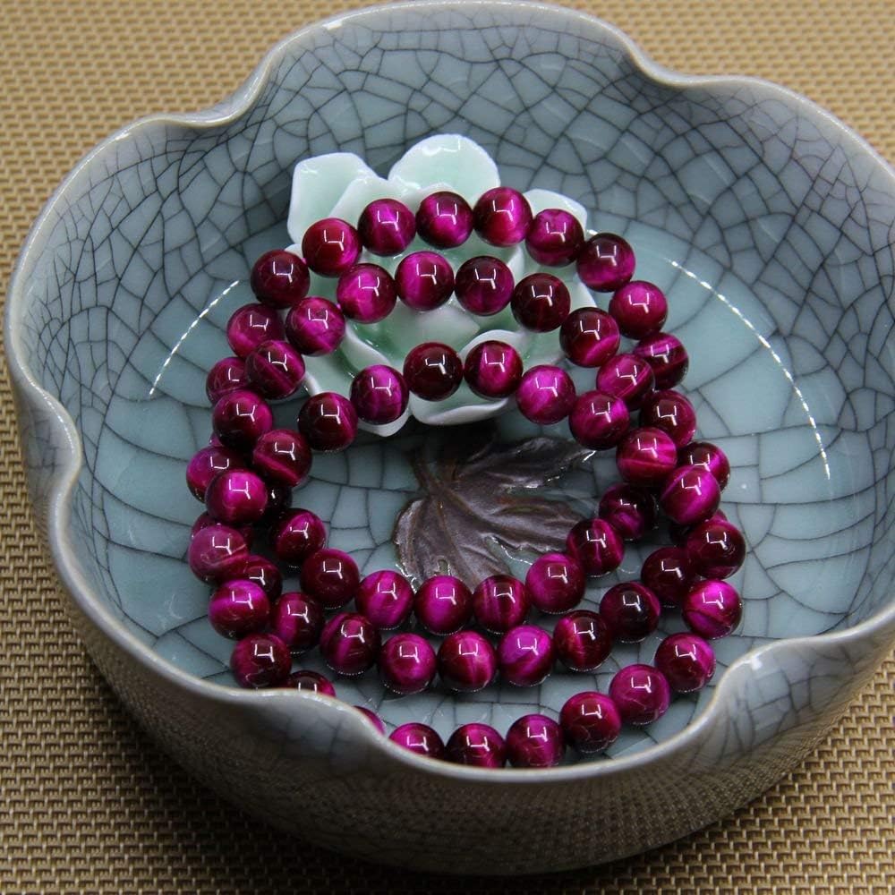 Natural AA Rose Tiger Eye Gemstone 8mm Round Beads Stretch Bracelet 7inch Unisex