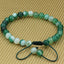 Angelstones Handmade Gemstone 6mm Green Banded Agate Round Beads Adjustable Braided Macrame Tassels Chakra Reiki Bracelets 7-9 inch Unisex