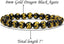 Angelstones Natural Gold Dragon Black Agate 8mm Round Beads Stretch Bracelet 7inch Unisex