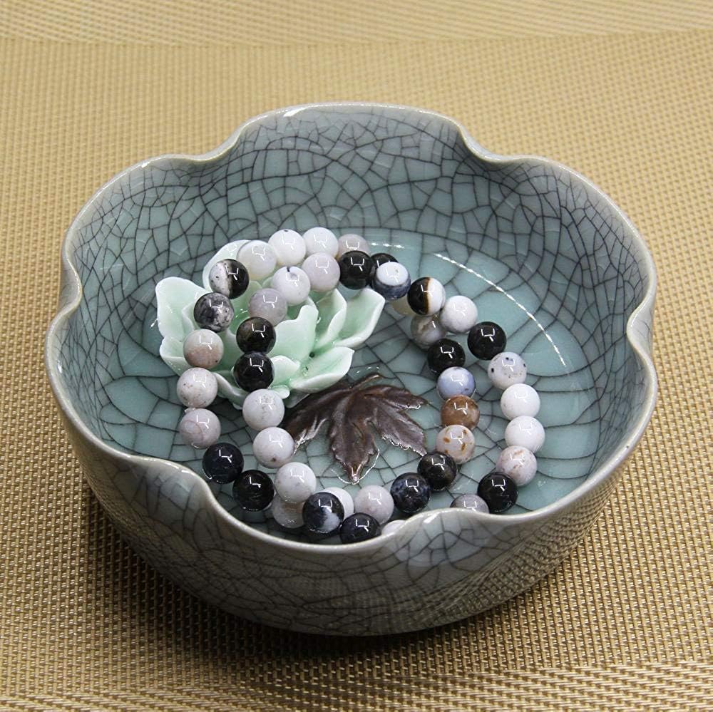 Darral Dendrite Agate Gem Semi Precious Gemstone 8mm Ball Beads Stretch Bracelet 7inch Unisex