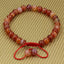 Natural Red Crab Fire Agate Gemstone 6mm Round Beads Adjustable Braided Macrame Tassels Chakra Reiki Bracelets 7-9 inch Unisex