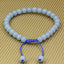 Angelstones Handmade Gemstone 6mm Blue Angelite Round Beads Adjustable Braided Macrame Tassels Chakra Reiki Bracelets 7-9 inch Unisex