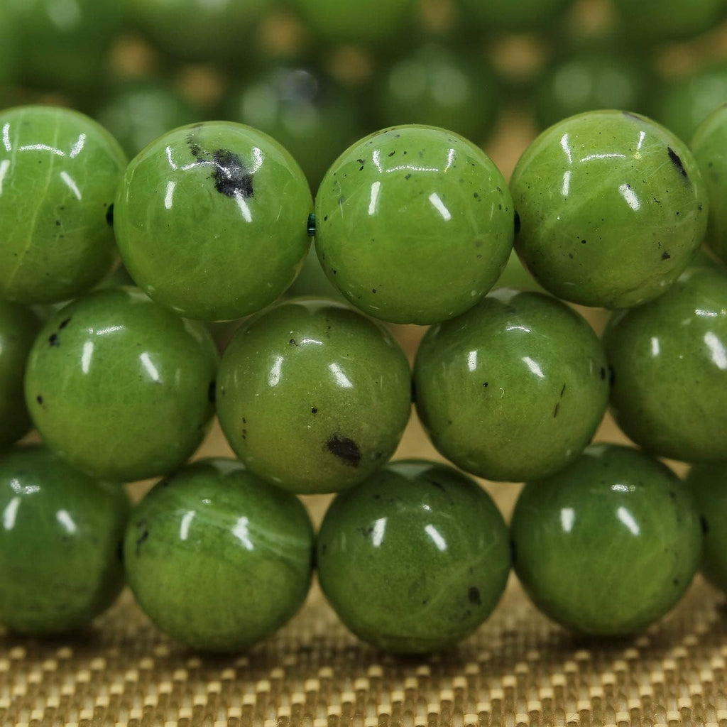 Natural A Grade Canadian Nephrite Jade Gemstone 10mm Round Beads Stretch Bracelet 7inch Unisex