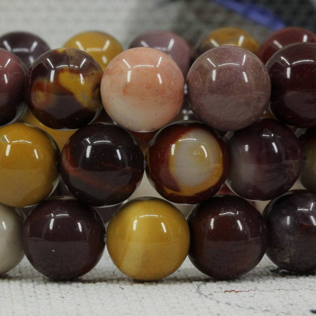 Angelstones Natural Mookaite Jasper Genuine Semi-Precious Gemstones Healing 10mm Beaded Stretch Bracelet 7inch Unisex