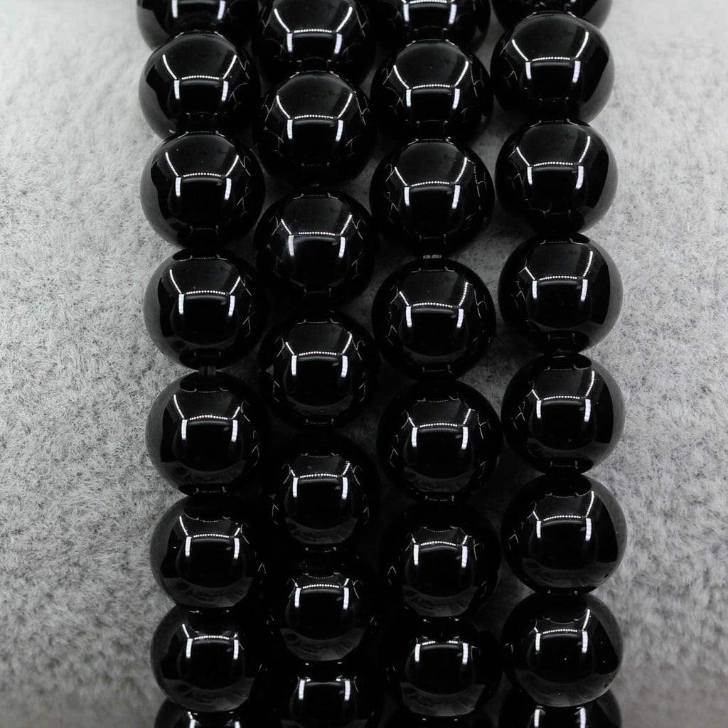 Natural Black Tourmaline Gemstone 8mm Round Beads Stretch Bracelet 7inch Unisex
