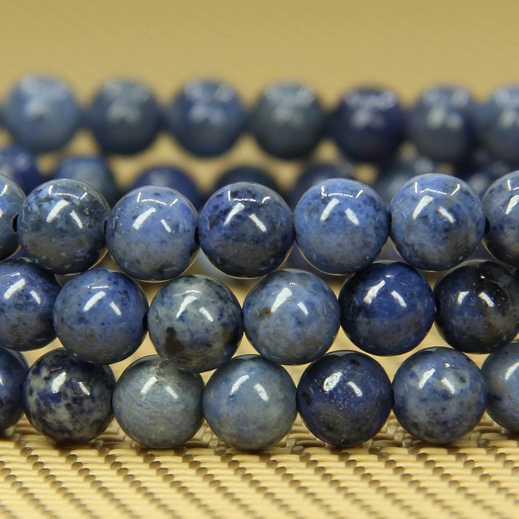 Angelstones Natural A Grade Dumortierite Gemstone 6mm Round Beads Stretch Bracelet 7inch Unisex