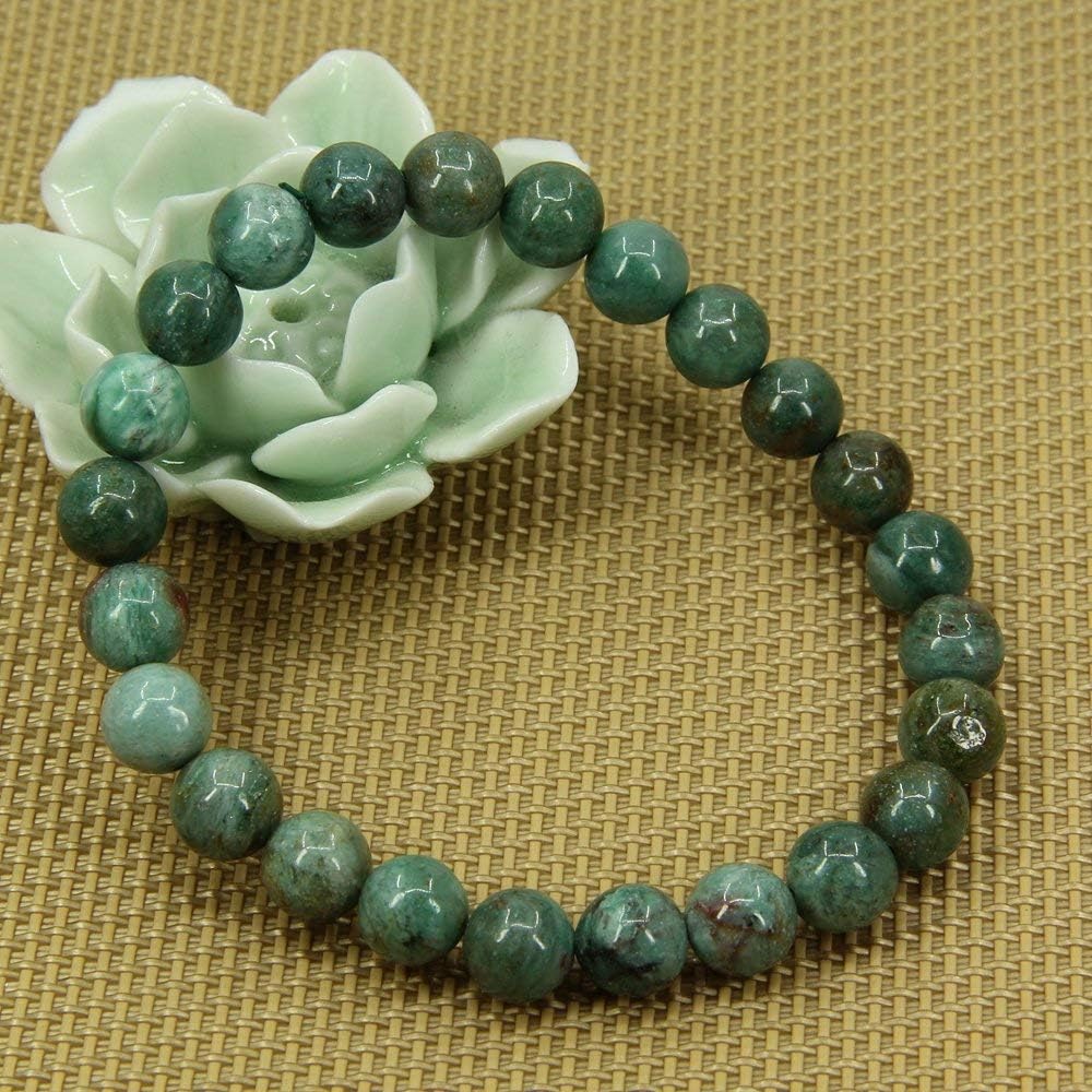 Natural Australian Blood Jasper Gemstone 8mm Round Beads Stretch Bracelet 7inch Unisex