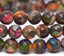 Dyed Multi-Color Sea Sediment Jasper Pyrite Gemstone 6mm Round Beads Stretch Bracelet 6.5inch Unisex