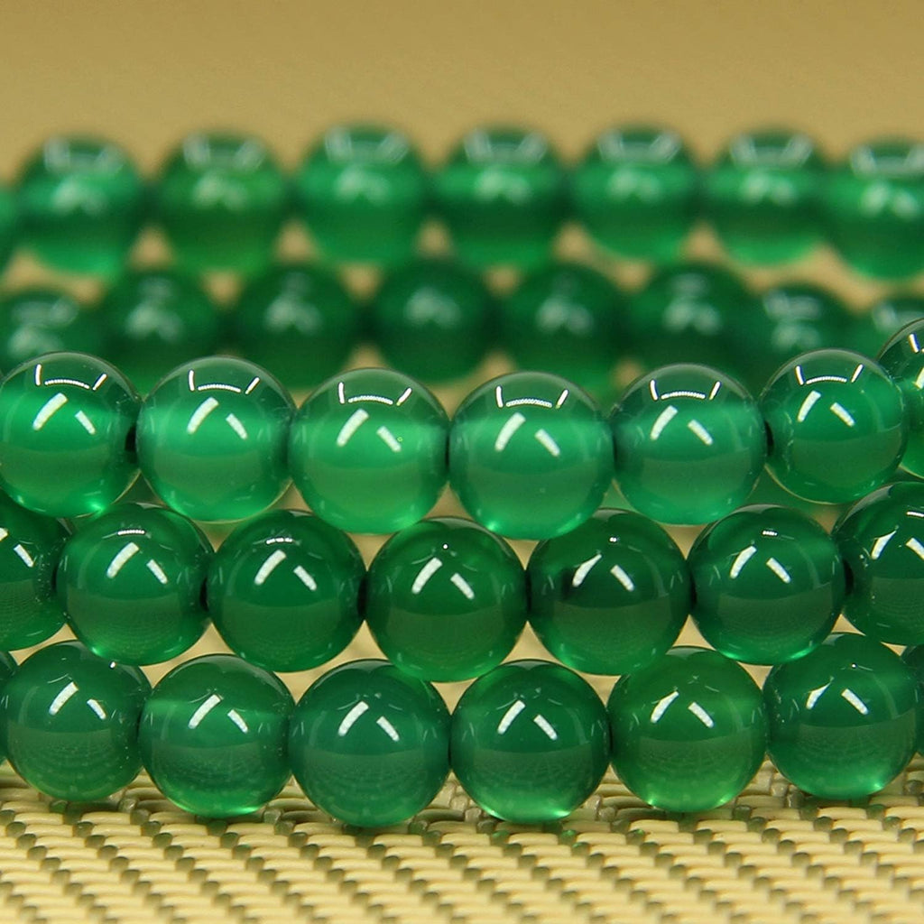Natural A Grade Green Agate Gemstone 6mm Round Beads Stretch Bracelet 7inch Unisex