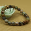 Angelstones Natural Ocean Green Jade 8mm Round Beads Stretch Bracelet 7inch Unisex