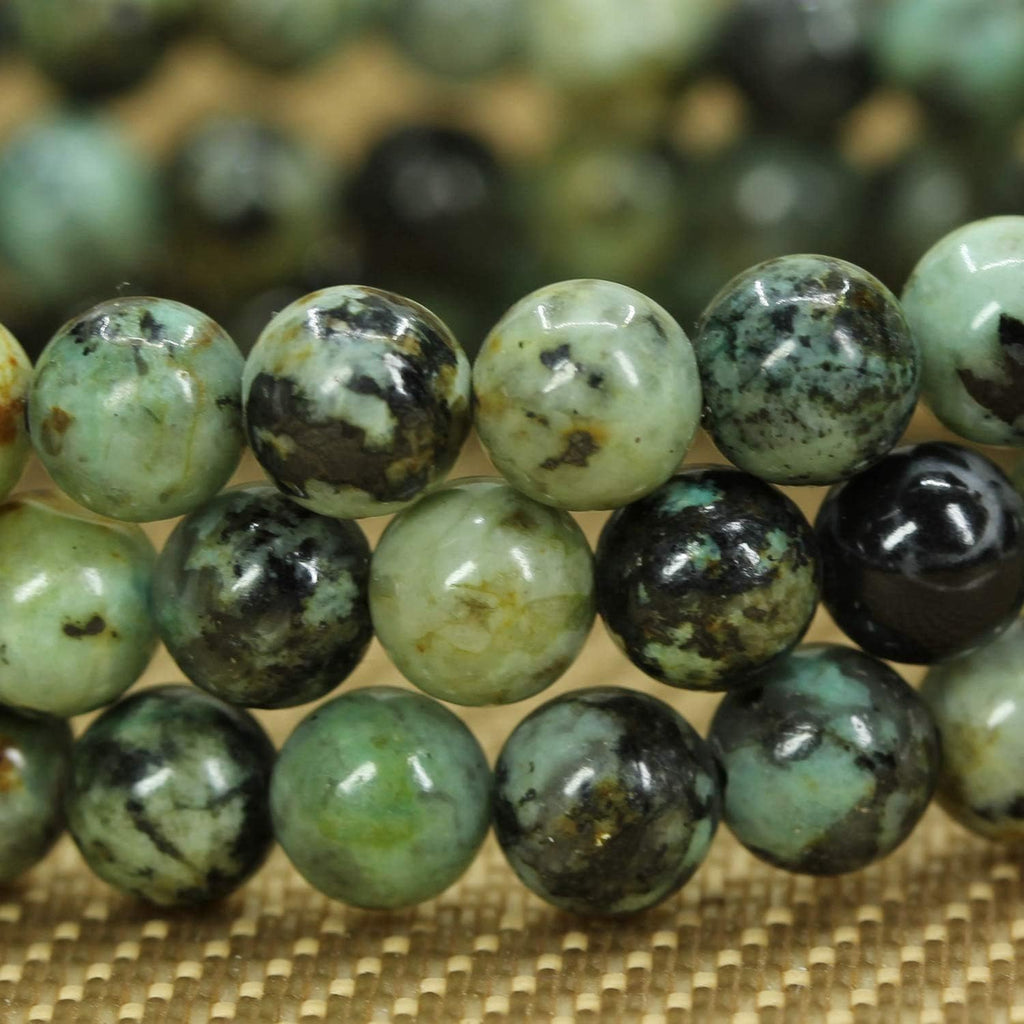 Natural African Turquoise Gemstone 6mm Round Beads Stretch Bracelet 7inch Unisex