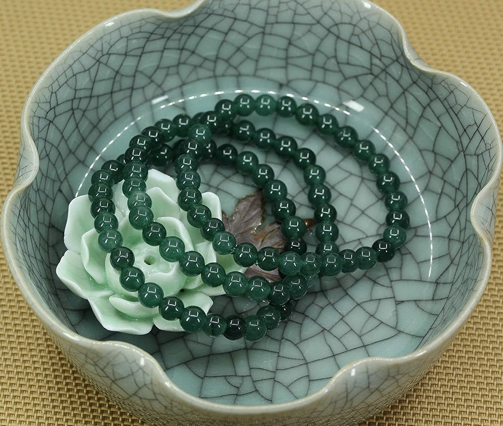 Natural Granite Jade Gemstone 6mm Round Beads Stretch Bracelet 7inch Unisex