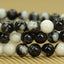Angelstones Natural Zebra Jasper Gemstone 6mm Round Beads Stretch Bracelet 7inch Unisex