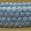 Natural Matte Angelite Gemstone 6mm Round Beads Stretch Bracelet 7inch Unisex