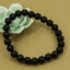 Natural AA Grade Black Agate Gemstone 8mm Round Beads Stretch Bracelet 7inch Unisex