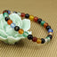 Natural Multicolor Agate Gemstone 6mm Round Beads Stretch Bracelet 7inch Unisex