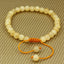 Angelstones Handmade Gemstone 6mm Yellow Jade Round Beads Adjustable Braided Macrame Tassels Chakra Reiki Bracelets 7-9 inch Unisex