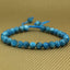 Natural Blue Apatite Gemstone 6mm Round Beads Adjustable Bracelet 7inch Unisex