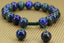 Angelstones Handmade Gemstone 10mm Lapis Chrysocolla Round Beads Adjustable Braided Macrame Tassels Chakra Reiki Bracelets 7-9 inch Unisex