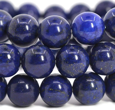 Dyed Lapis Gemstone 10mm Round Beads Stretch Bracelet 7 Inch Unisex