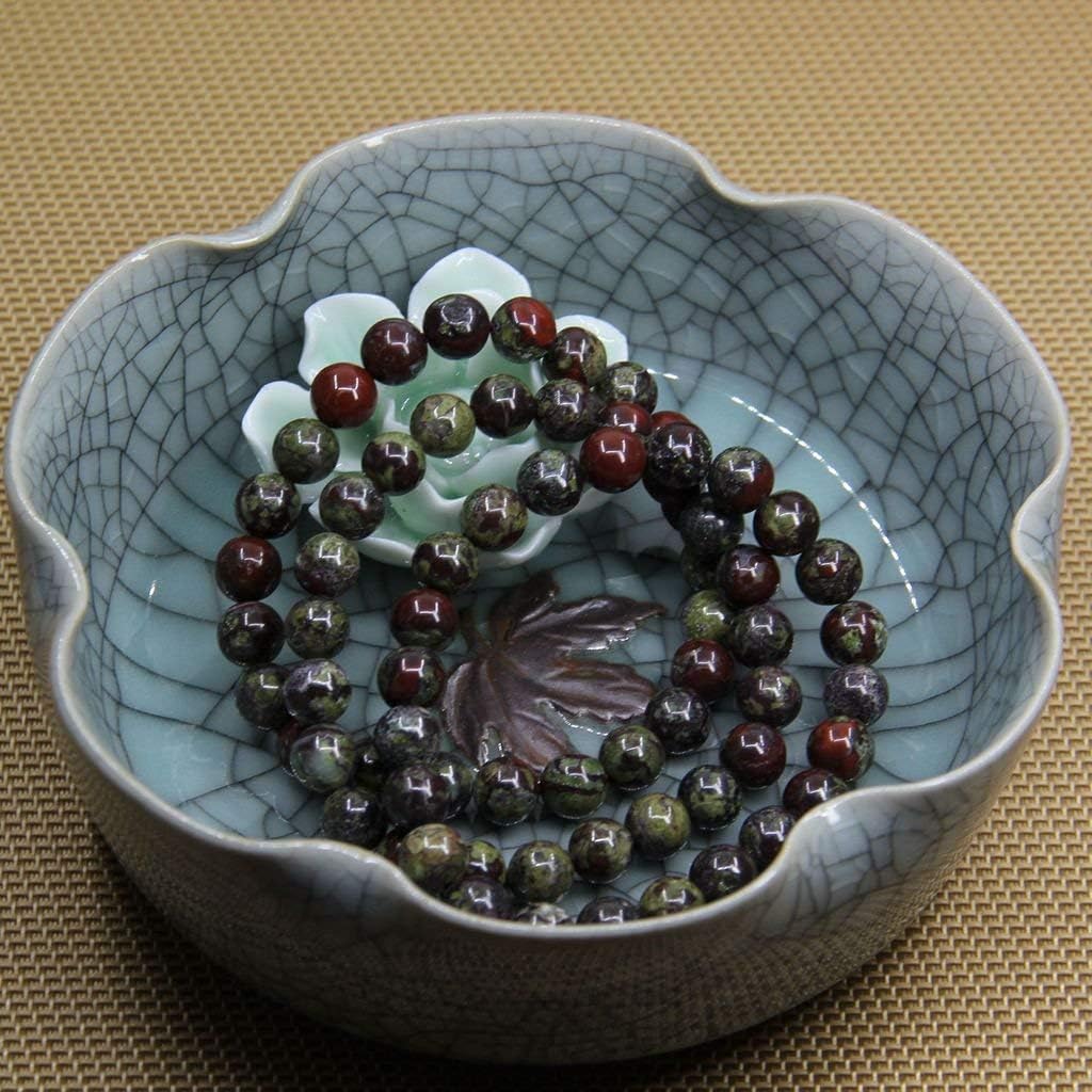 Natural A Grade Dragon Blood Jasper Gemstone 8mm Round Beads Stretch Bracelet 7inch Unisex