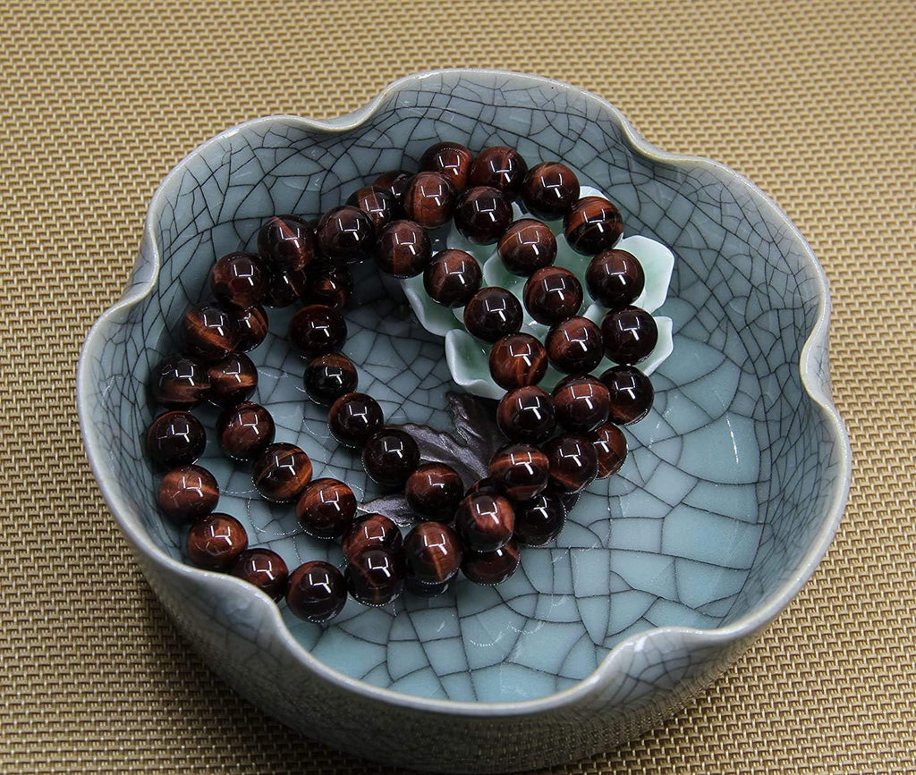 A Grade Red Tiger Eye Gemstones Healing Power Crystal Elastic Stretch Beaded Bracelet 7inch Unisex,10mm Beads