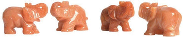 Gemstone Elephant Orange Aventurine Crystal Animal Totem Spirit Stone Figurine 2 inch