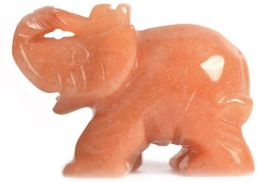 Gemstone Elephant Orange Aventurine Crystal Animal Totem Spirit Stone Figurine 2 inch